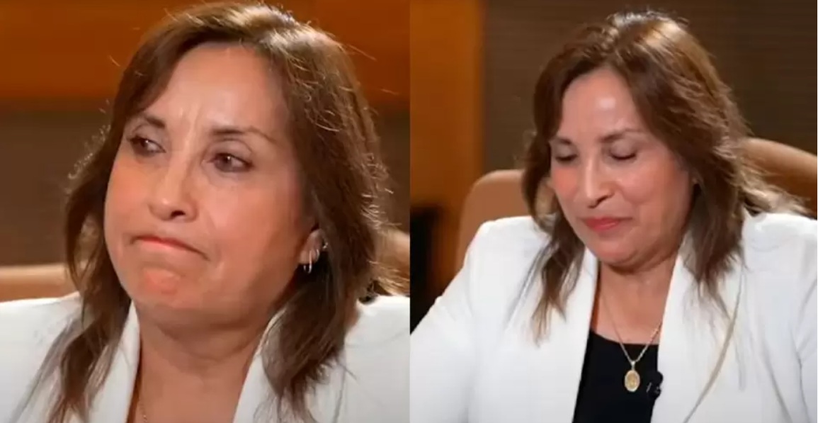 Dina Boluarte llorando