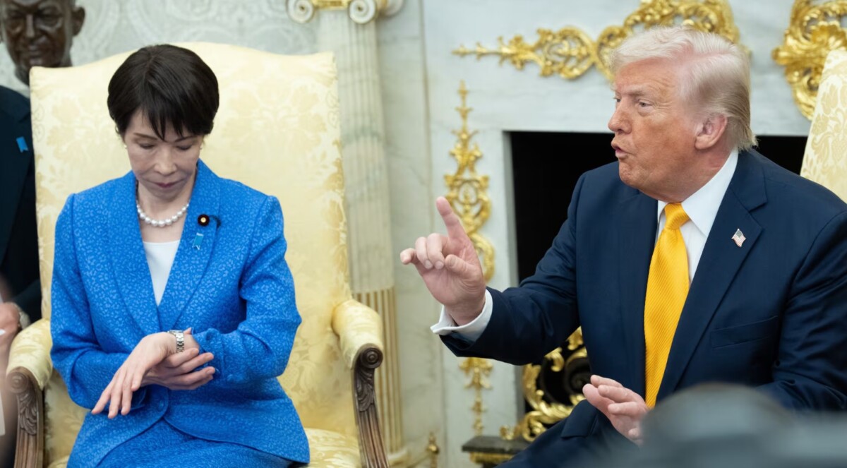 Donald Trump y la primera ministra japonesa, Sanae Takaichi