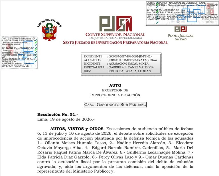 Resolución caso Gasoducto