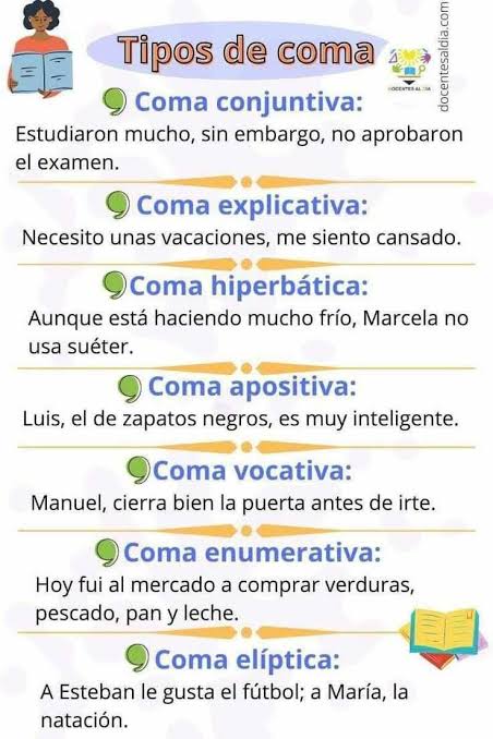 uso de la coma